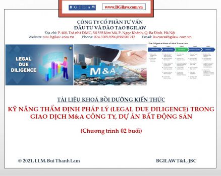 Thẩm định pháp lý trong giao dịch M&A công ty, dự án BĐS